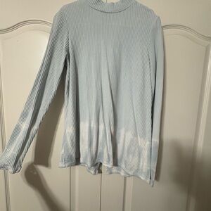 Light Blue Ribbed Long Sleeve Top